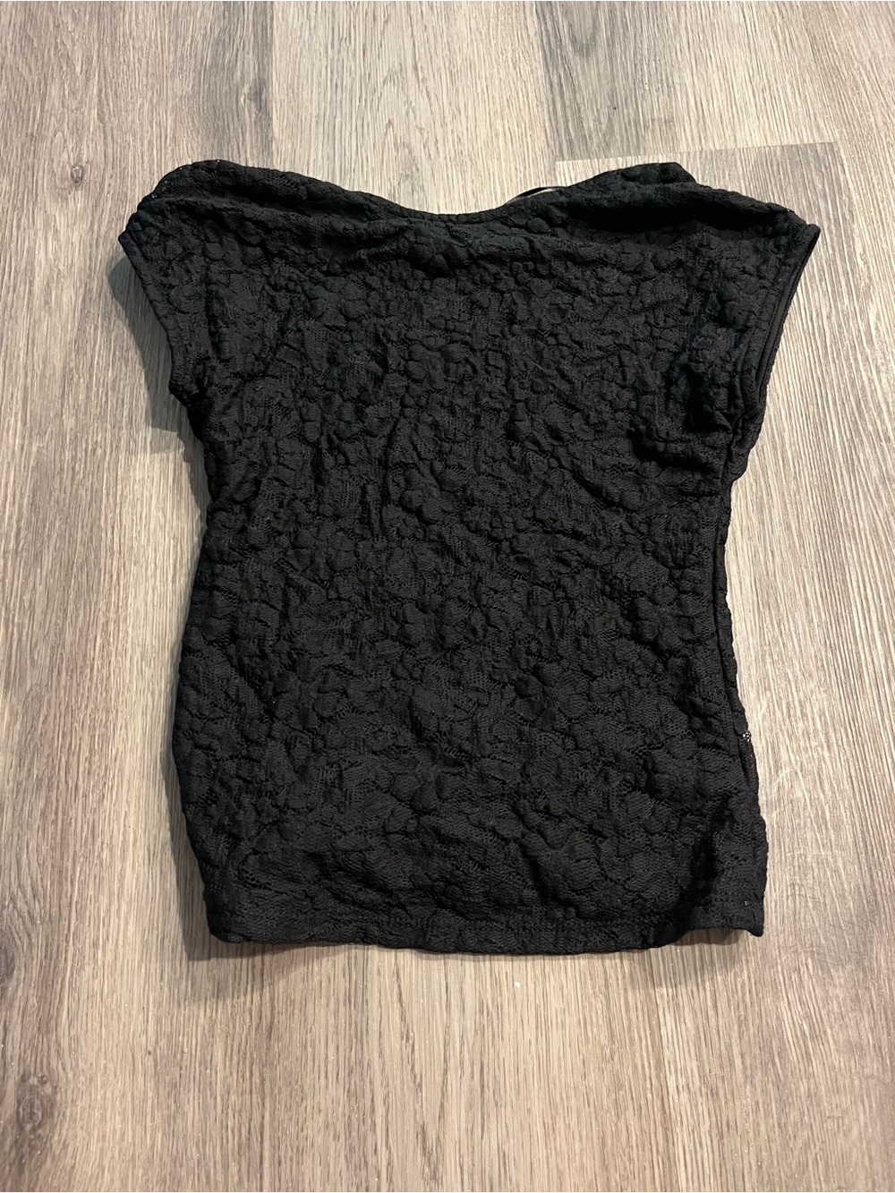 Textured Black Women's Short-Sleeve Blouse